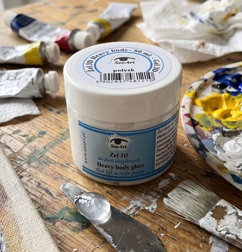 Żel 3D strukturalny z połyskiem do farb akrylowych SeeArt 50ml opakowanie.jpg